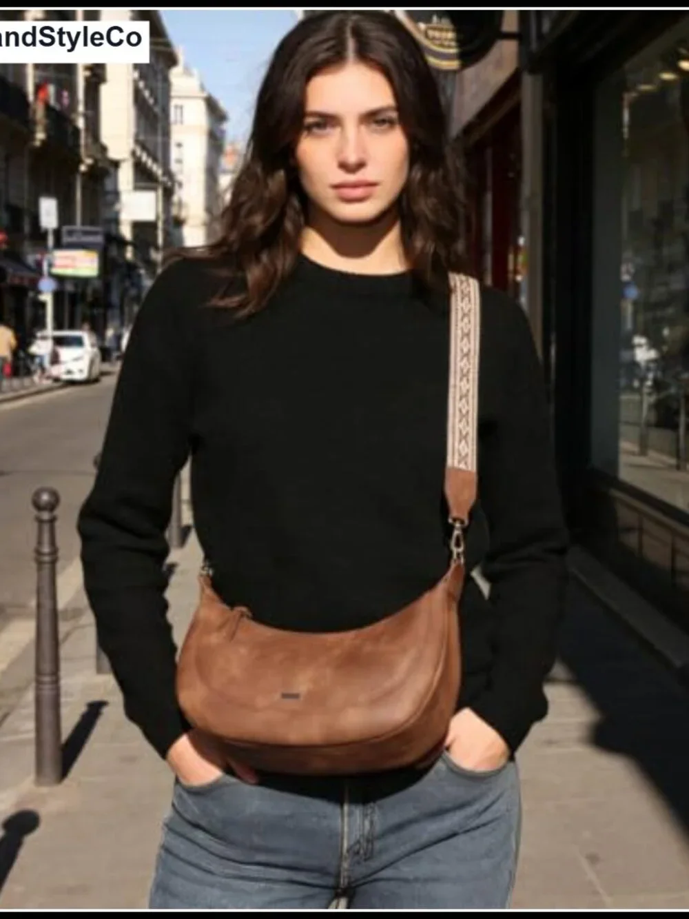 Boho Crescent Hobo Bag Women Faux Leather Crossbody Purse